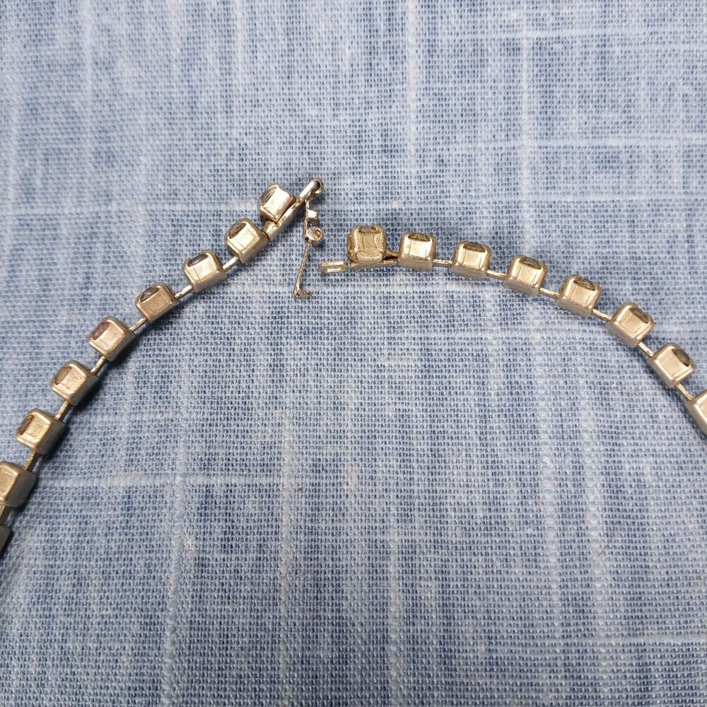 1950s Vintage Statement Necklace with Drop Strands of Clear Rhinestone - Picture 8 of 8